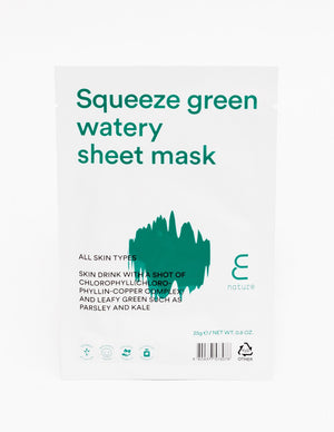 E NATURE Squeeze green watery sheet mask set