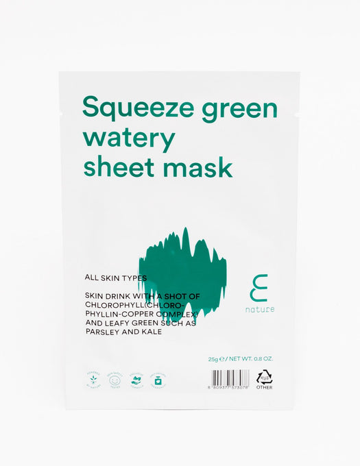 E NATURE Squeeze green watery sheet mask set